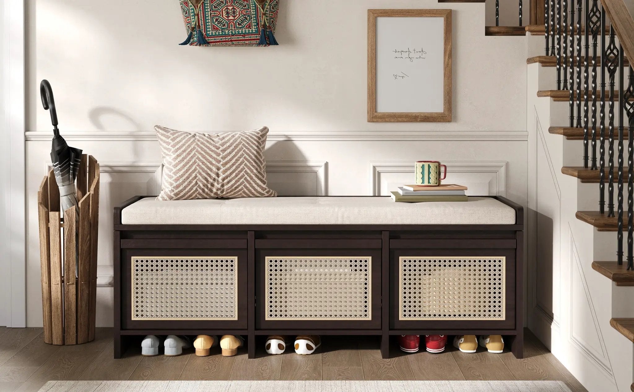 TREXM 48" Entryway Shoe Bench by HouseOfZazla