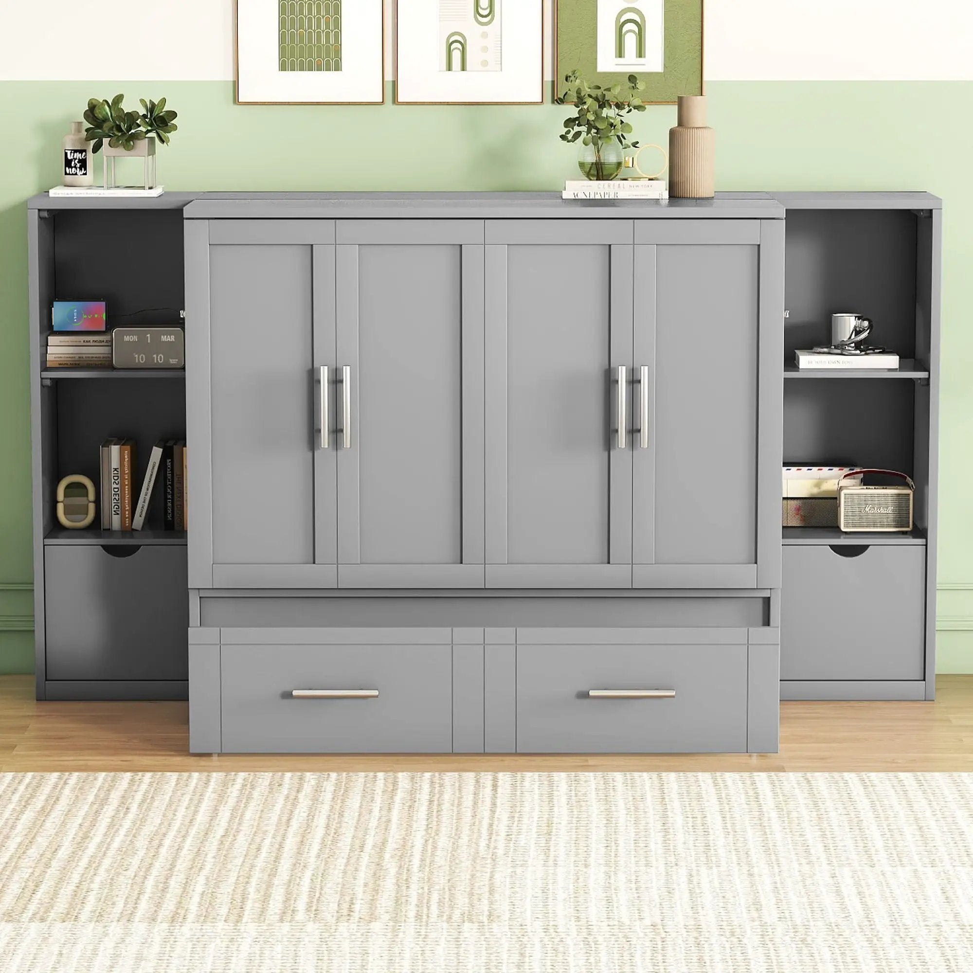 Murphy Bed With Shelves, Drawers And USB Ports by HouseOfZazla