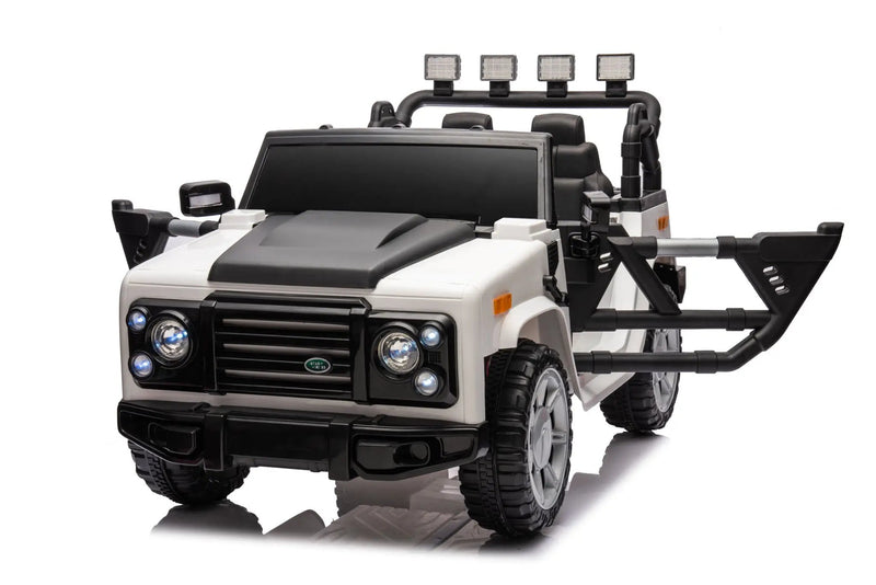 12V7A 30W*2 Four-Wheel Drive Seat One Button Start, Forward And Backward, High And Low Speed, Music, Front Light, Power Display, Two Doors Can Open, 2.4G R / C, Seat Belt Four Wheel Absorber by HouseOfZazla