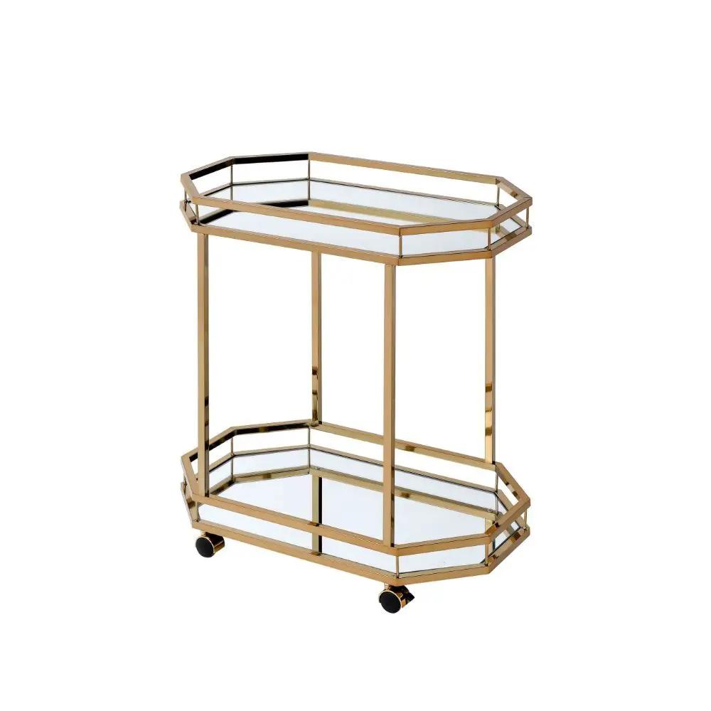 Lacole - Serving Cart - Mirrored & Champagne by Unique Piece Furniture