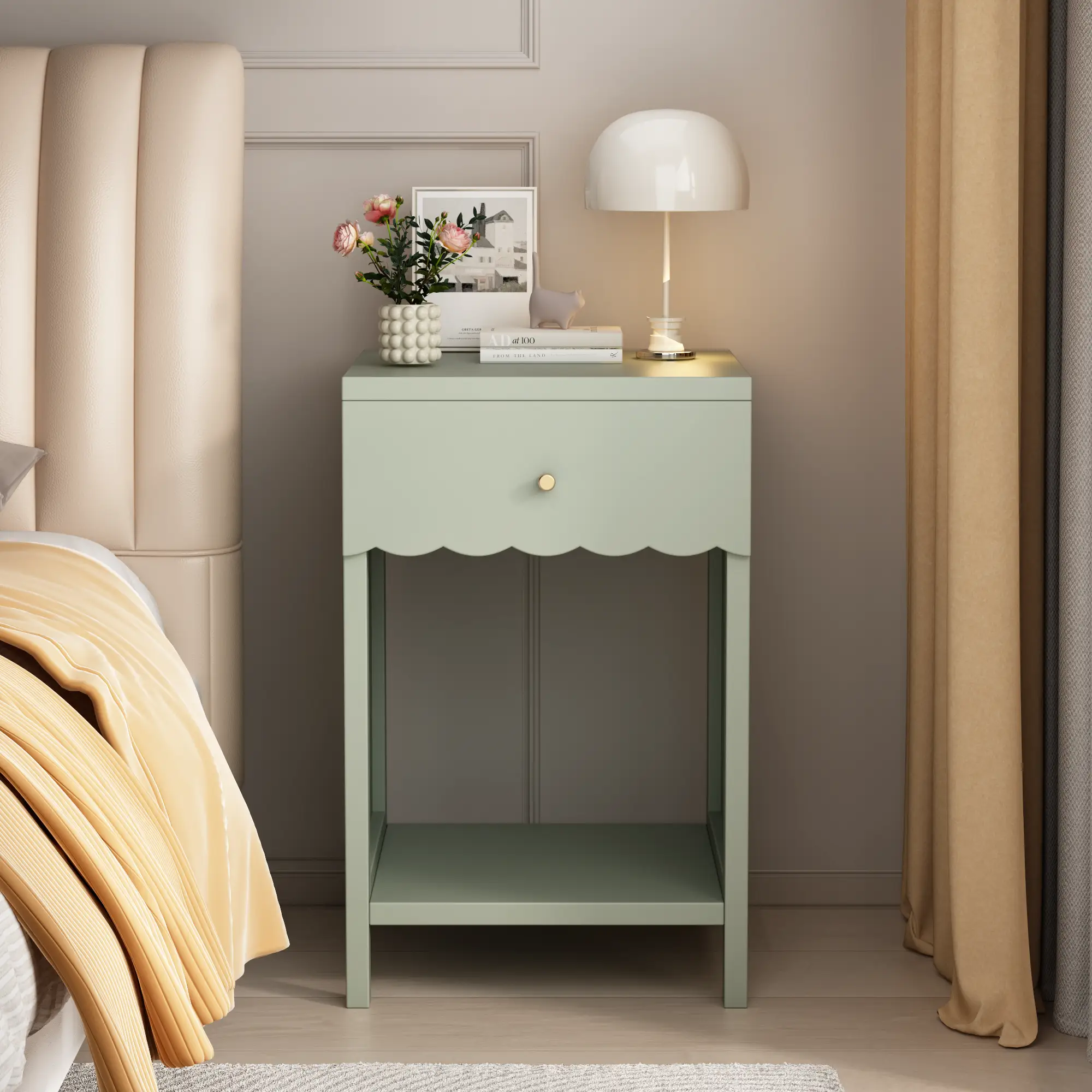 Modern Nightstand with Drawer and Open Shelf by HouseOfZazla