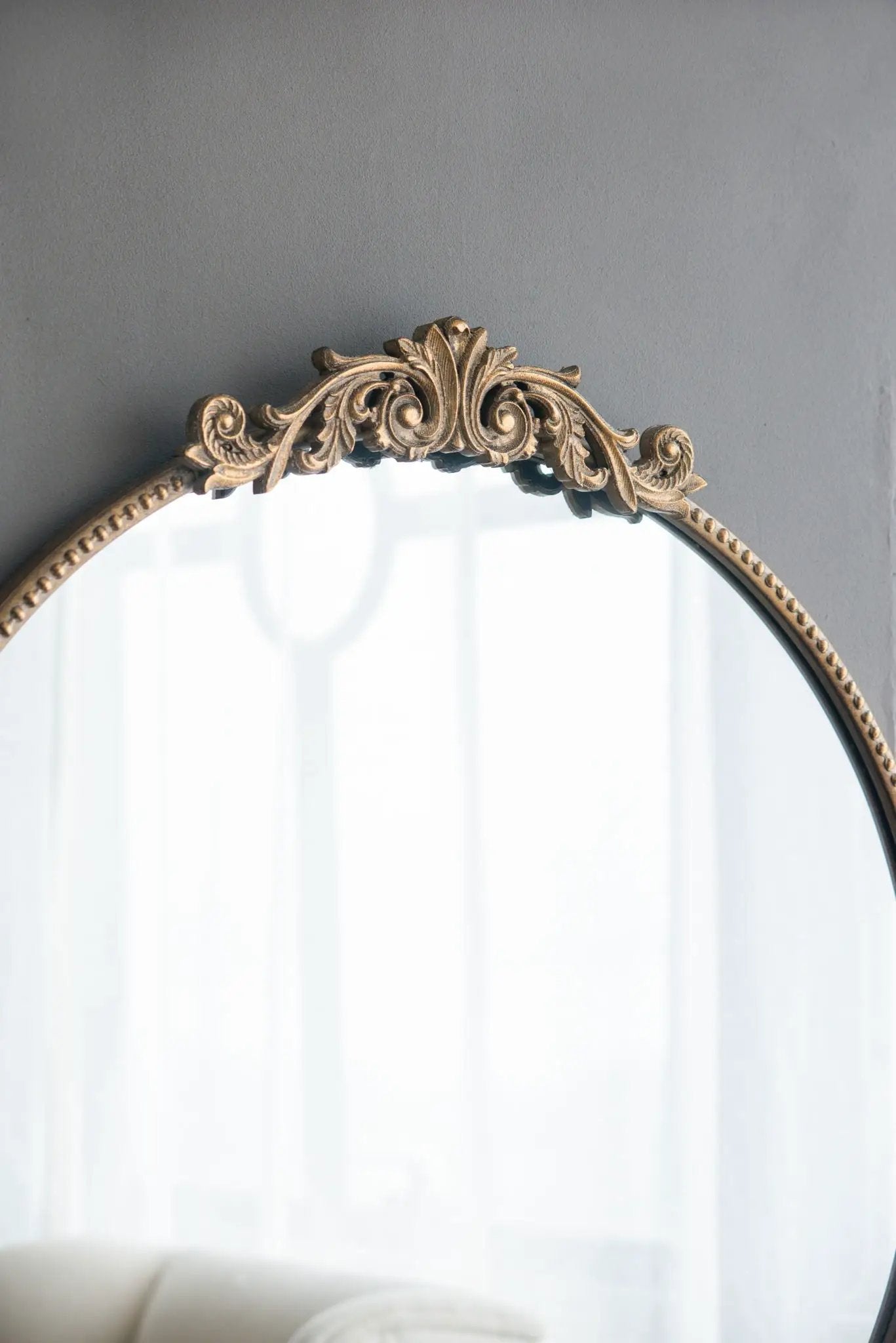 Classic Design Mirror With Baroque Inspired Frame For Bathroom, Entryway Console Lean Against Wall by Unique Piece Furniture