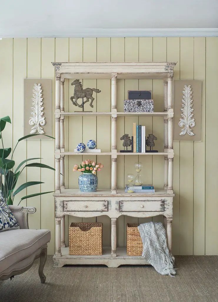 Adela - French Country Bookcase Display Storage Shelf Etageres - Antique White by HouseOfZazla