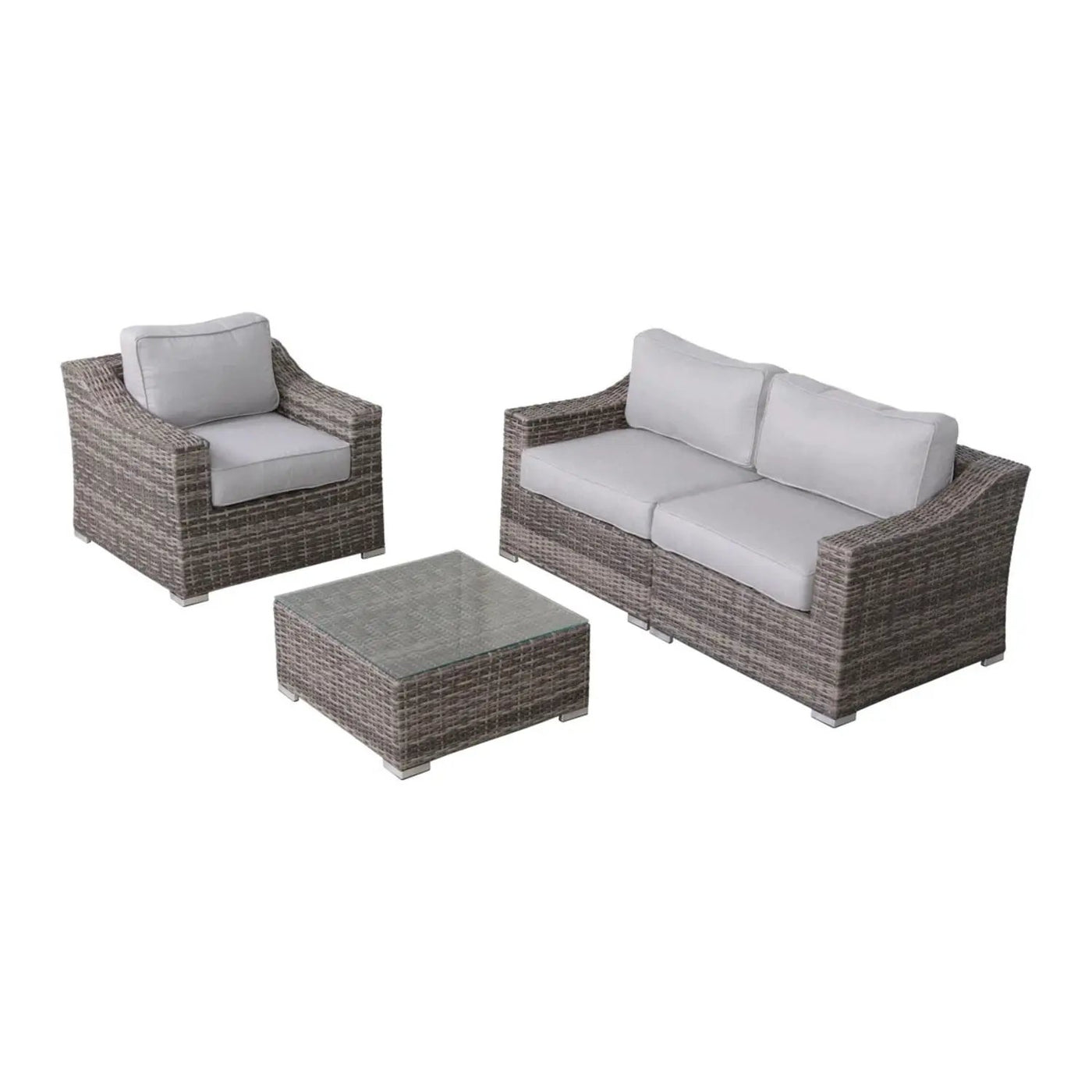 Outdoor Wicker Conversation Set With Cushions, All Weather by HouseOfZazla