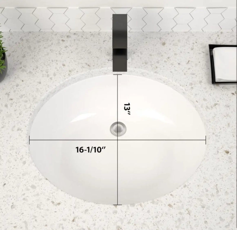 Pottery barn Dcolora Undermount Bathroom Sink Oval - Dcolora 16"x13" White Porcelain Ceramic Oval Vessel Sink Under Counter Lavatory Vanity Bath Sink Bowl Basin Wi by Selzalot