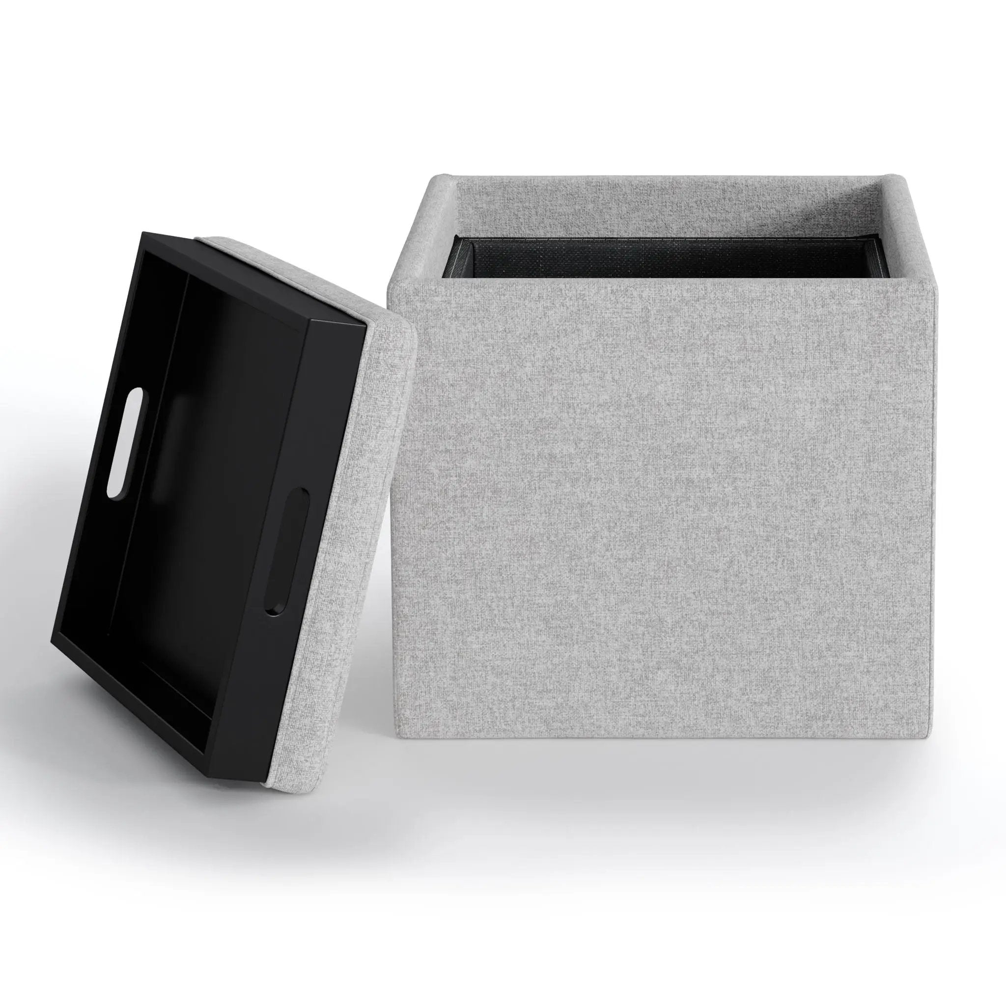 Rockwood - Upholstered Cube Storage Ottoman With Tray by Unique Piece Furniture