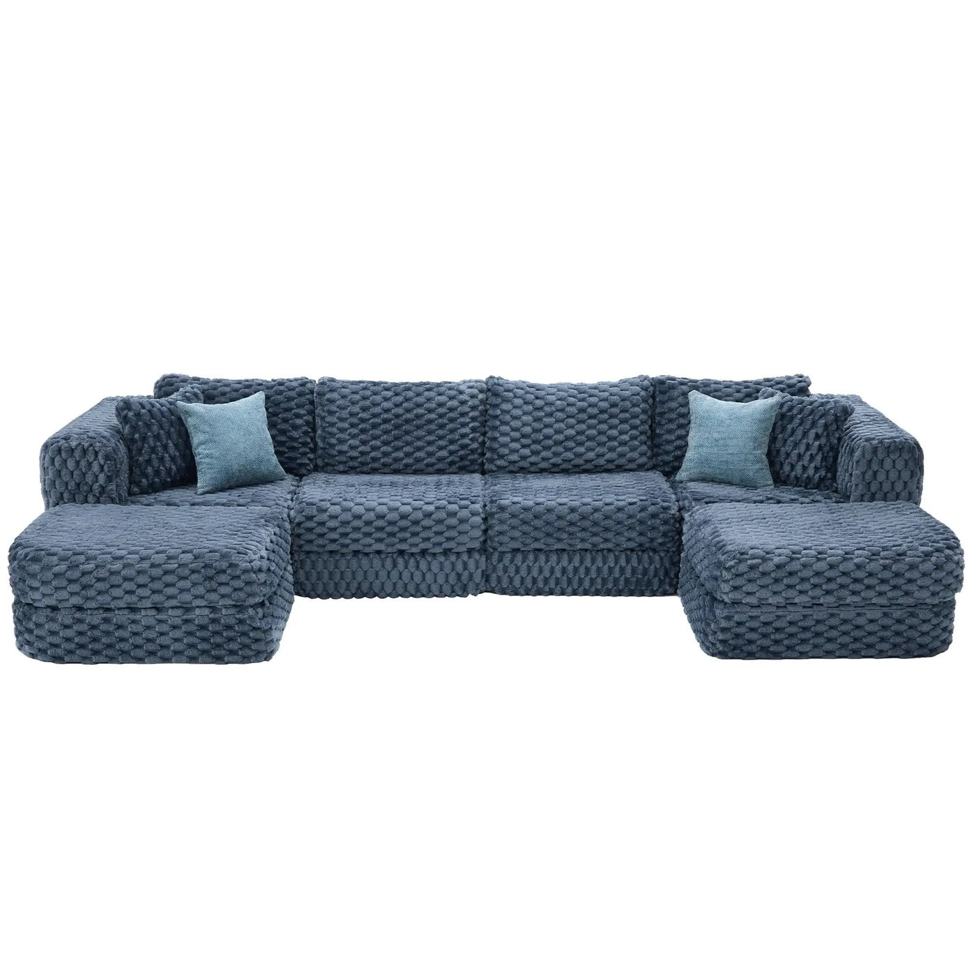 Modular Sectional Sofa, Boneless Couch With 2 Movable Ottomans by Unique Piece Furniture
