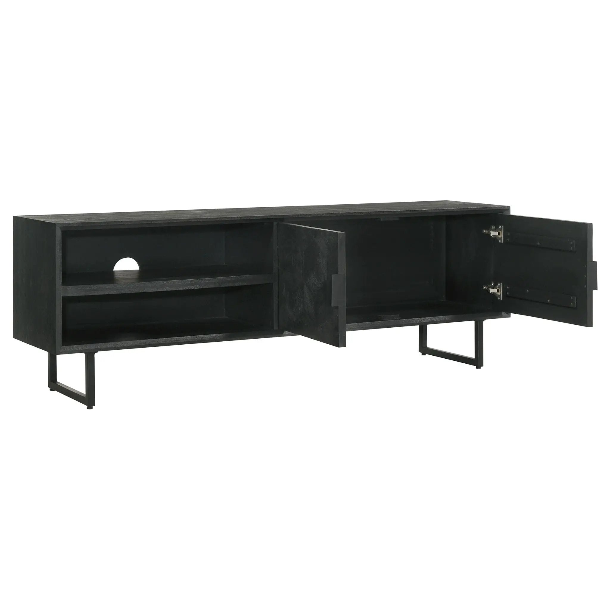 Marsden 2-door Mango Wood 70-inch TV Stand Charcoal Black by Unique Piece Furniture