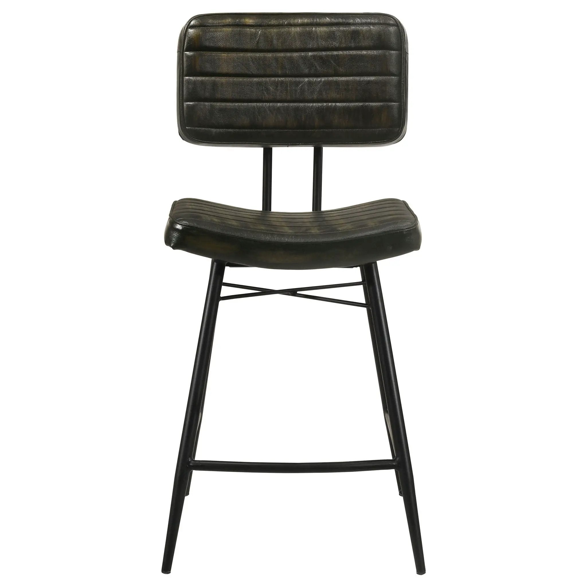 Partridge Leather Counter Chair Antique Espresso (Set of 2) by Unique Piece Furniture