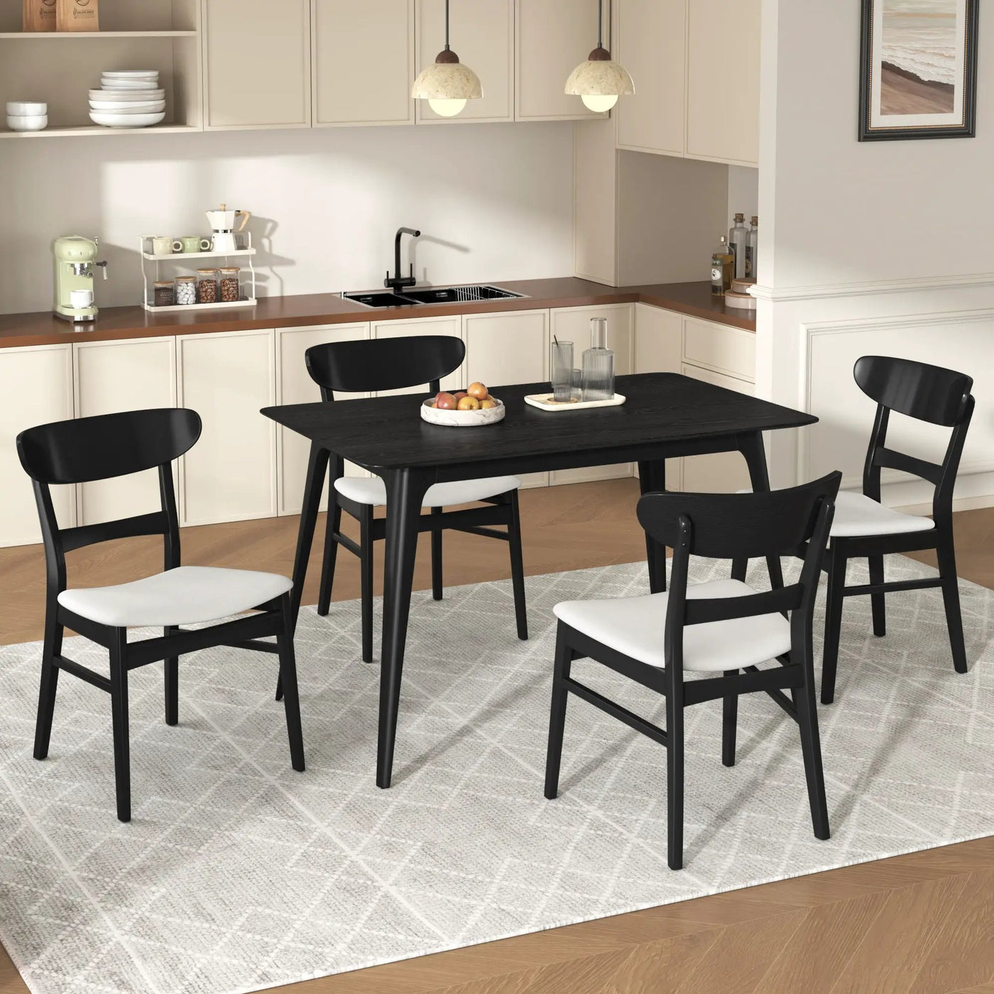 5 Piece Dining Set With Table And 4 Upholstered Chairs by HouseOfZazla