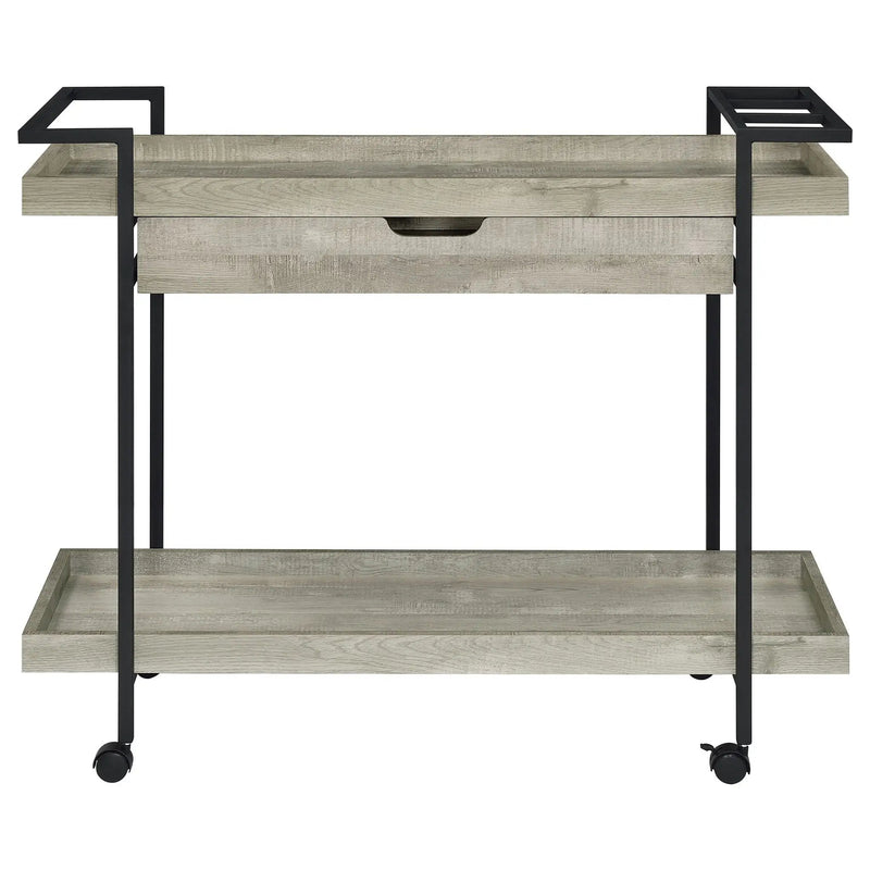 Ventura 1-drawer Engineered Wood Bar Cart Grey Driftwood by Unique Piece Furniture