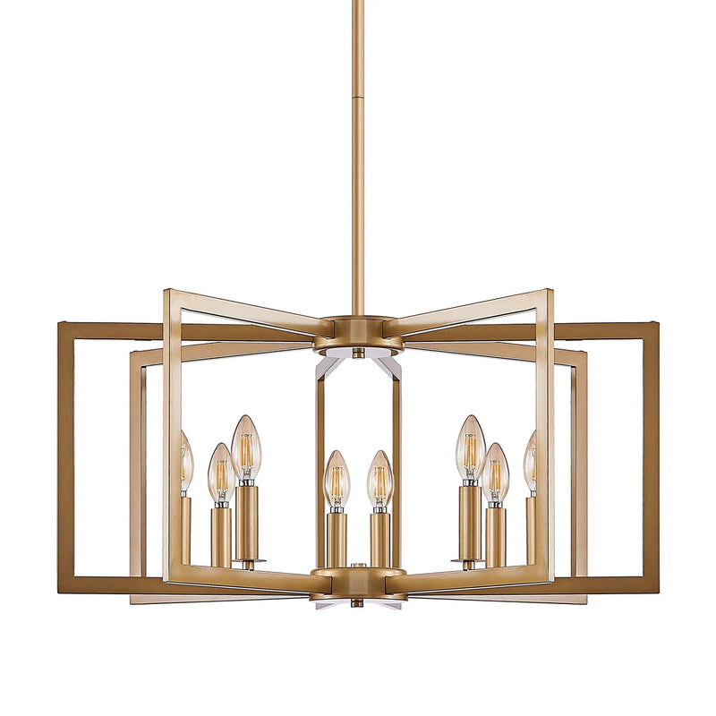 27' Modern Golden Geometric 8-Light Chandelier by HouseOfZazla