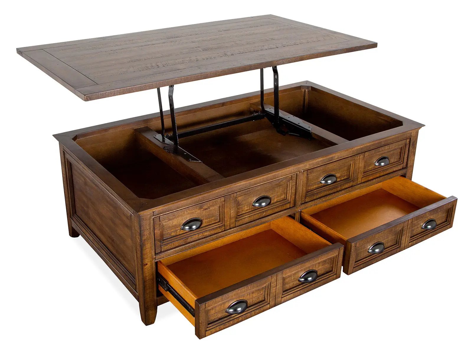 Bay Creek - Lift Top Storage Cocktail Table With Casters - Toasted Nutmeg by Unique Piece Furniture