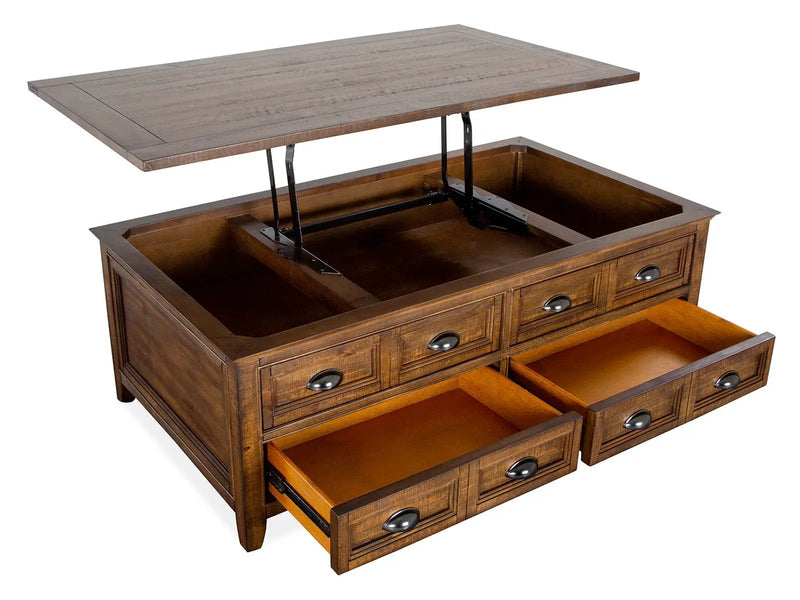 Bay Creek - Lift Top Storage Cocktail Table With Casters - Toasted Nutmeg by Unique Piece Furniture