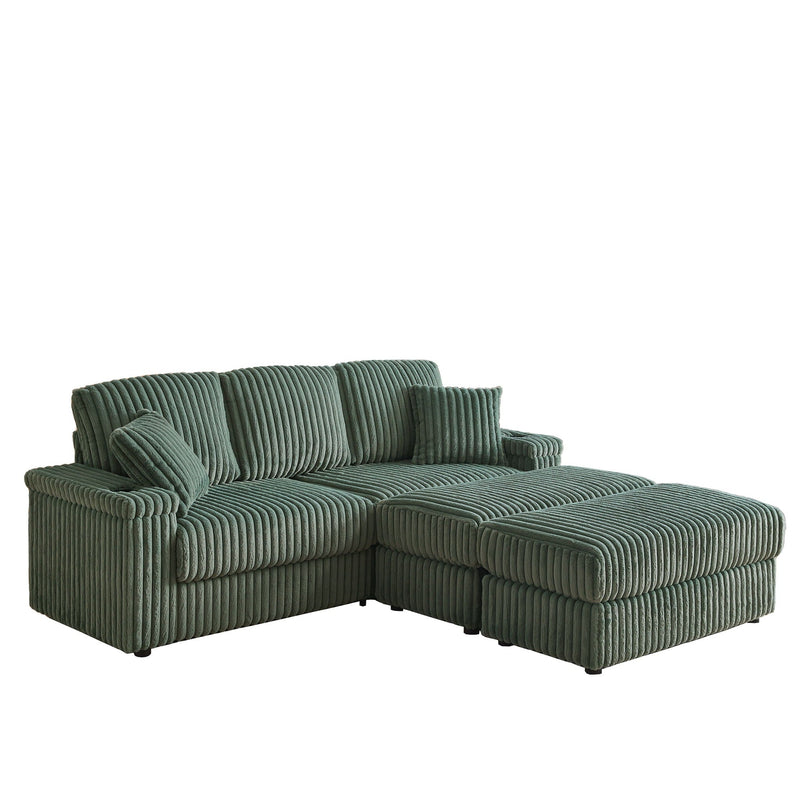 3 Seater Sofa With 2 Ottomans For Living Room by HouseOfZazla