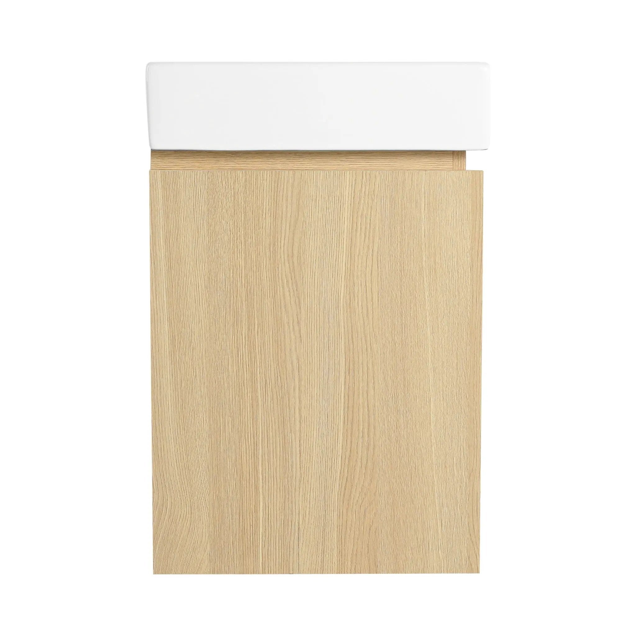 Modern Bathroom Vanity With Ceramic Basin, Wall Mounted Floating Sink Combo, Storage Cabinet