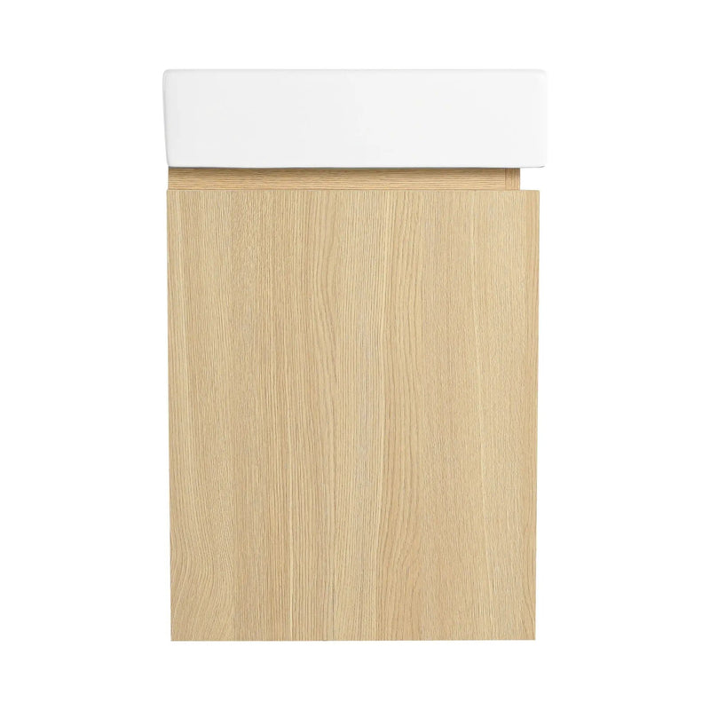 Modern Bathroom Vanity With Ceramic Basin, Wall Mounted Floating Sink Combo, Storage Cabinet