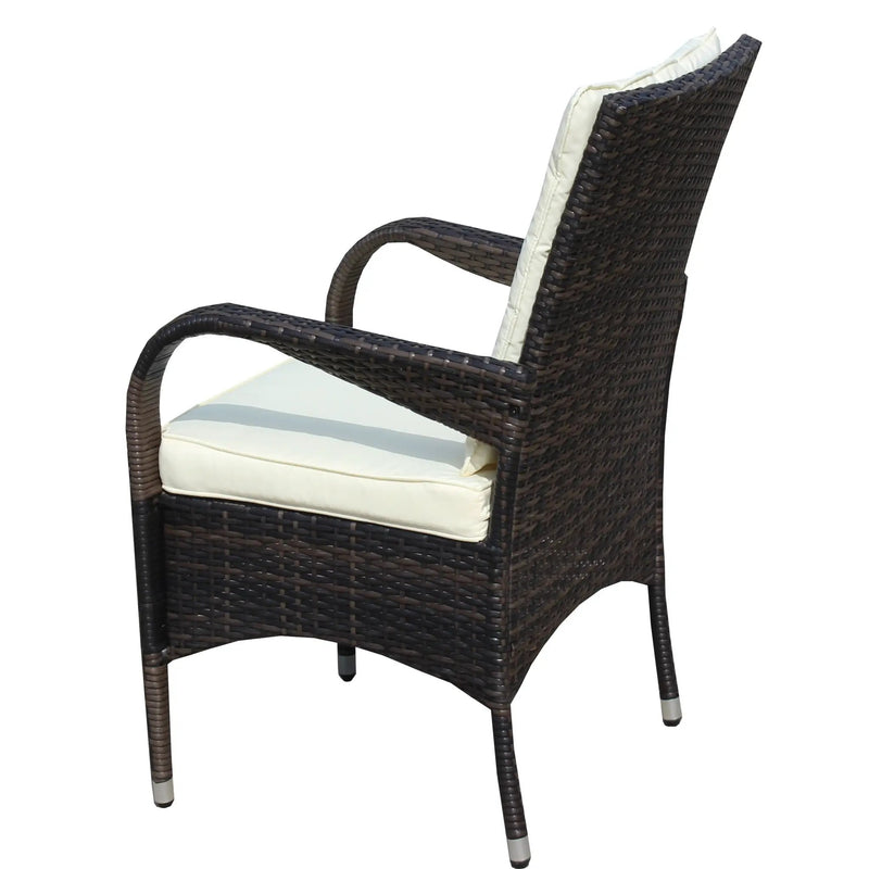 2-Piece Liberatore Dining Chairs with Beige Cushions by HouseOfZazla