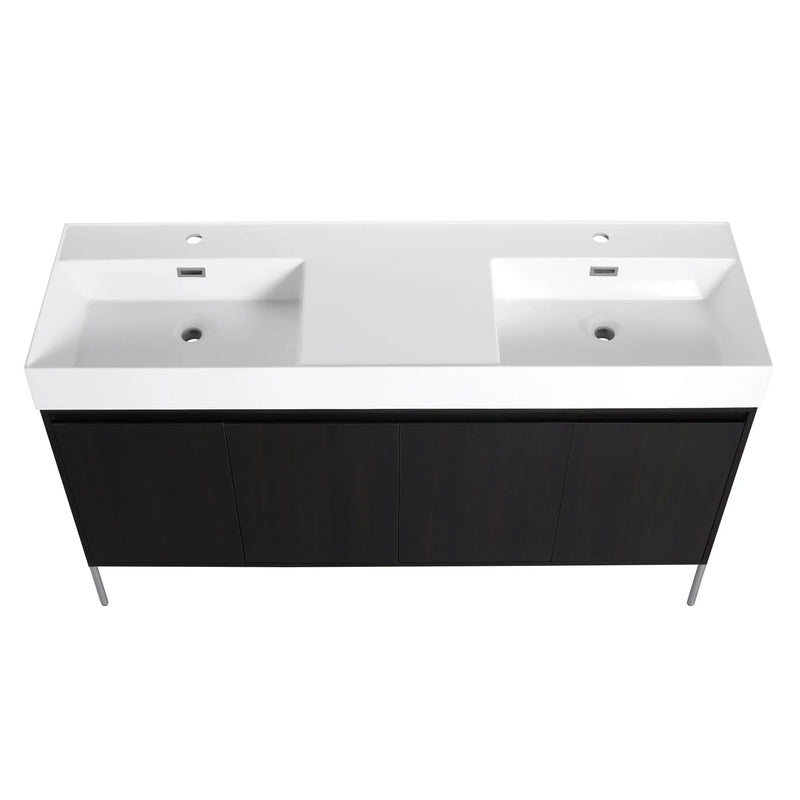 Freestanding Bathroom Vanity With Resin Sink And Storage Cabinet by HouseOfZazla