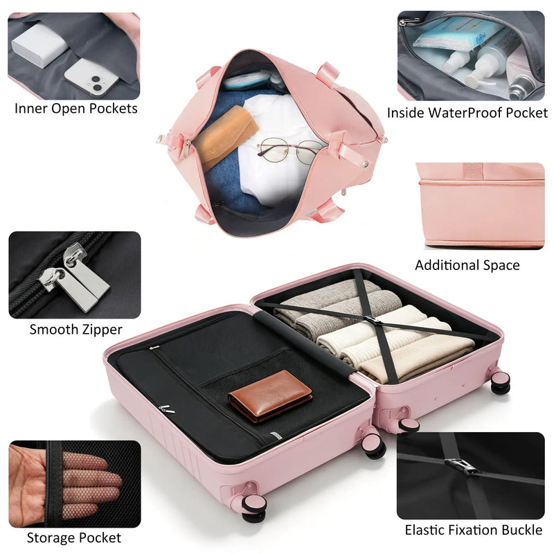 4-Piece Luggage Set with USB Charging Ports by HouseOfZazla
