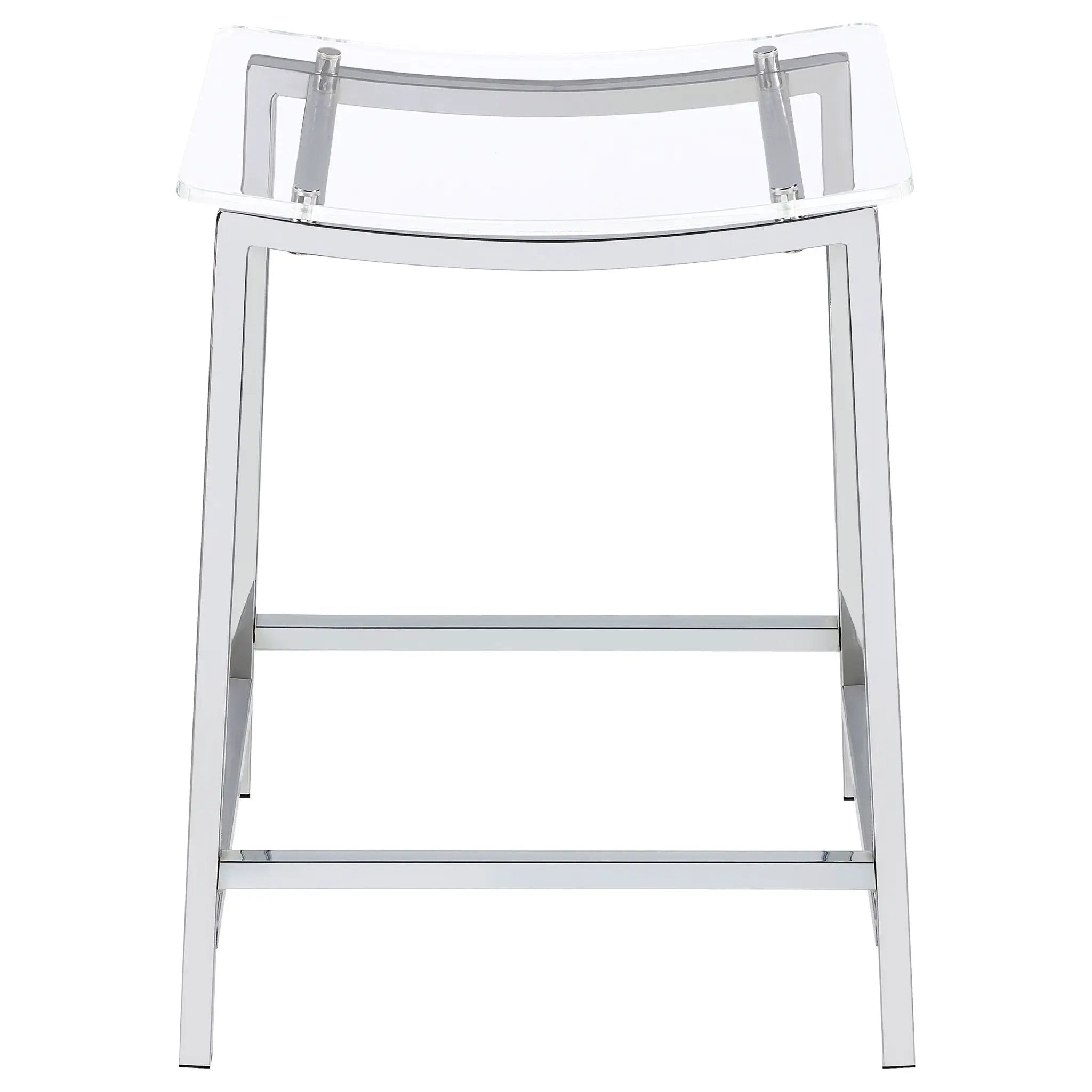 Jovani Acrylic Backless Counter Stool Chrome (Set of 2) by Unique Piece Furniture