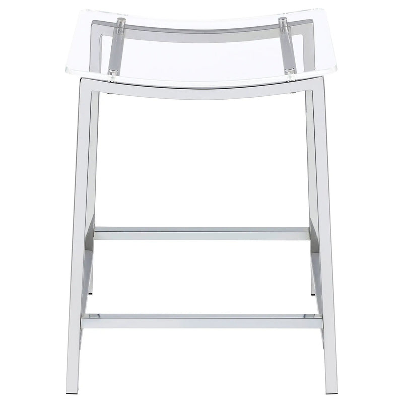 Jovani Acrylic Backless Counter Stool Chrome (Set of 2) by Unique Piece Furniture