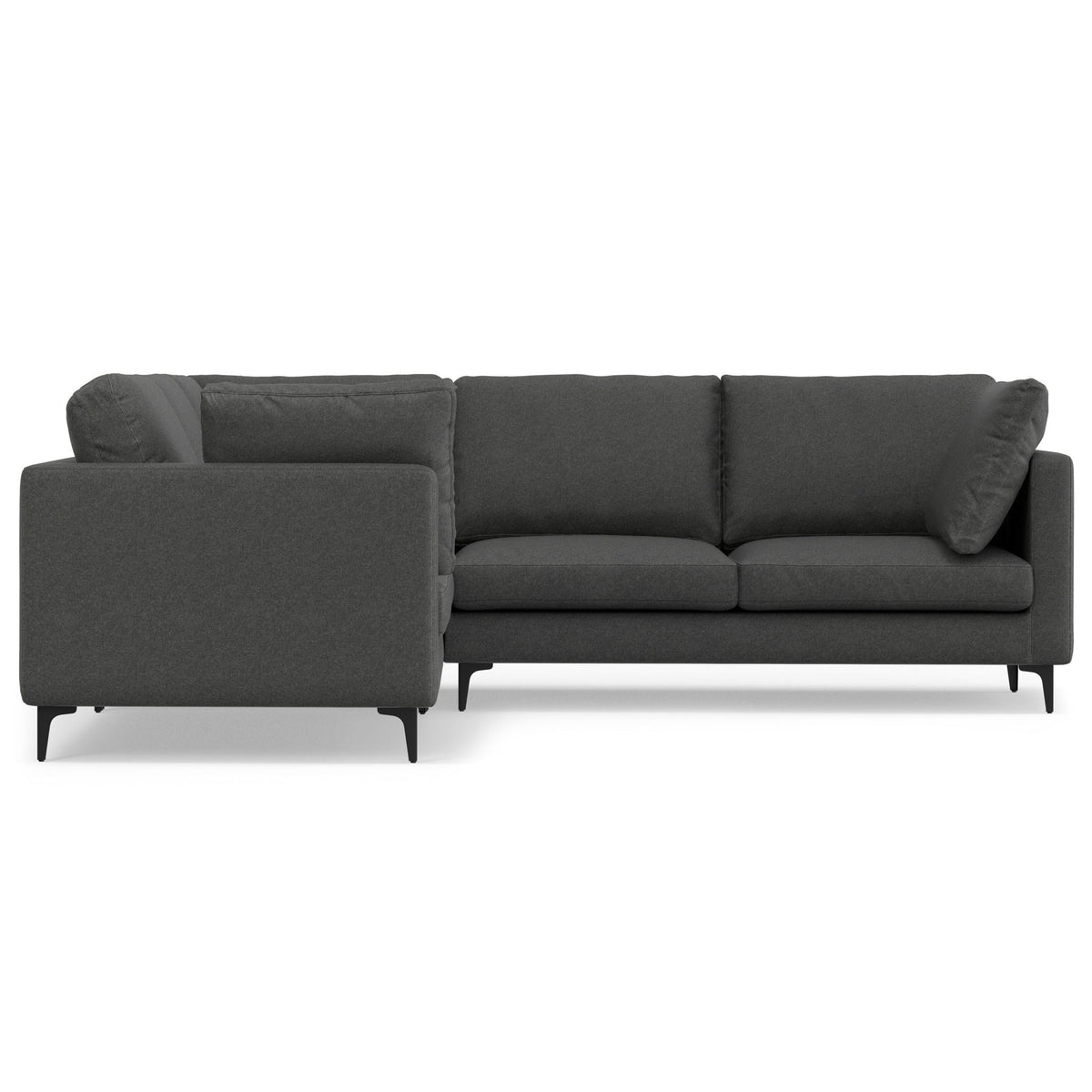 Mid Century Corner Sectional Sofa with Feather Cushions - Beige or Dark Gray, photo 2 of 15