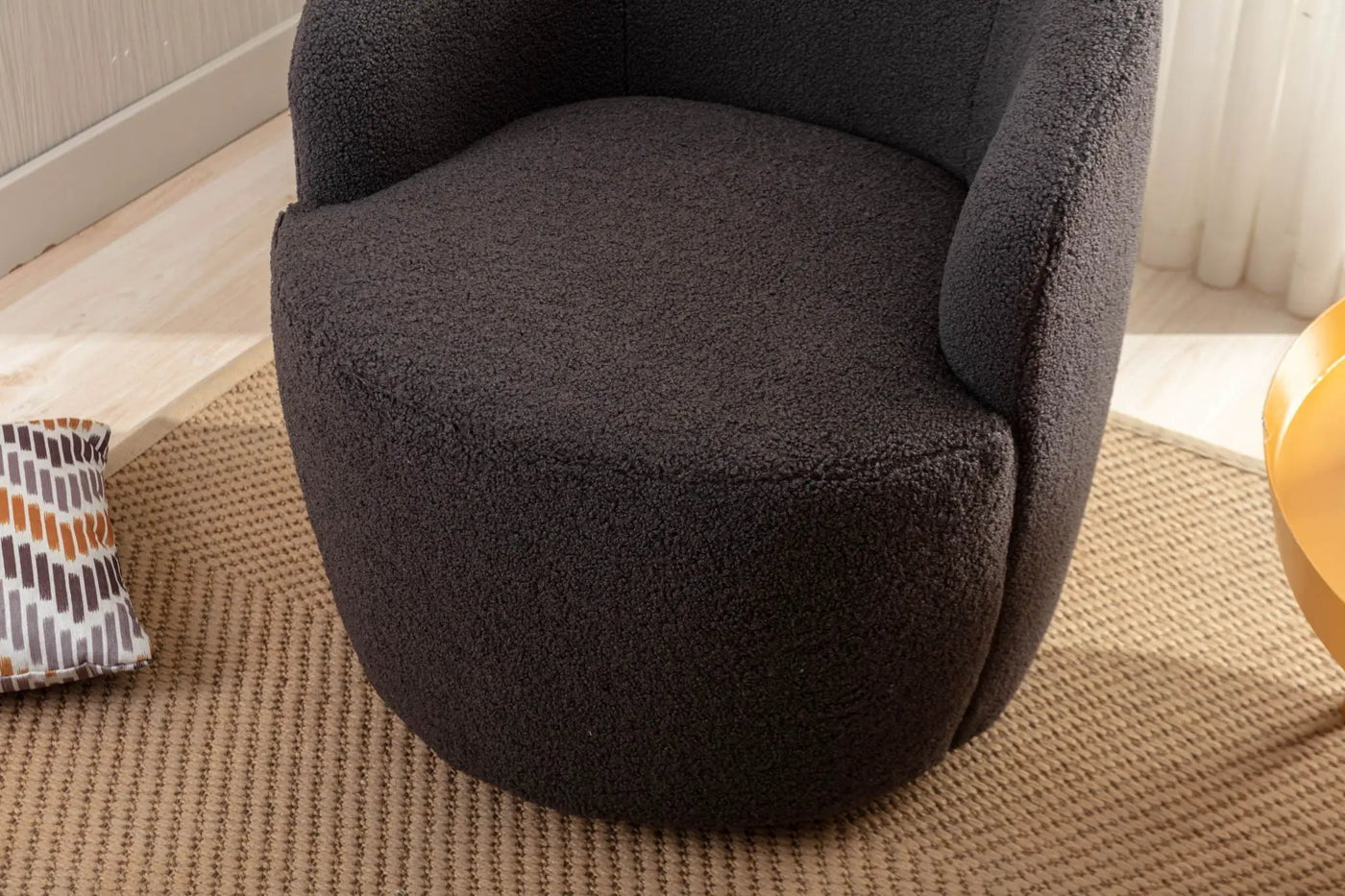 Teddy Fabric Swivel Accent Armchair Barrel Chair by HouseOfZazla