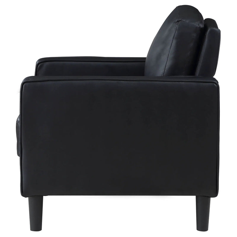 Ruth Upholstered Track Arm Accent Chair Black by Unique Piece Furniture