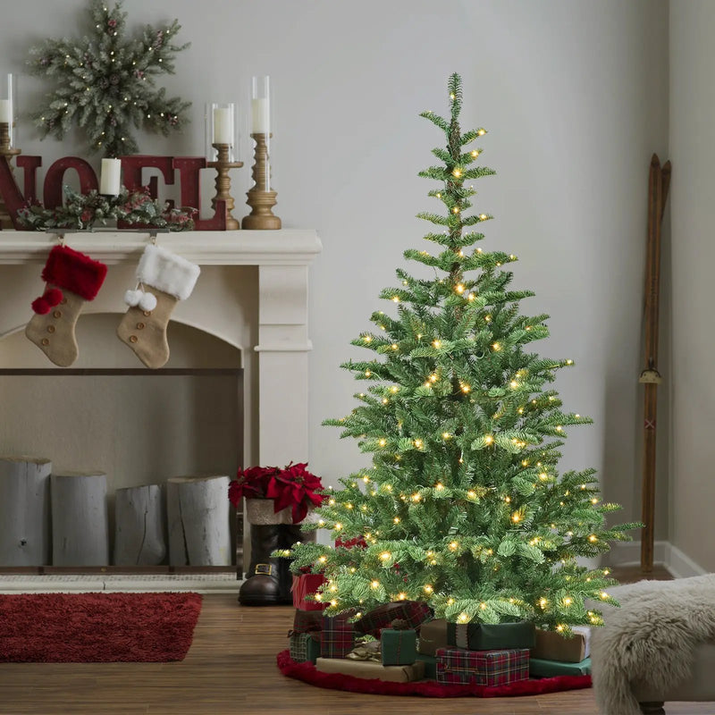 7ft Pre-Lit Christmas Tree with 400 Warm Lights by HouseOfZazla
