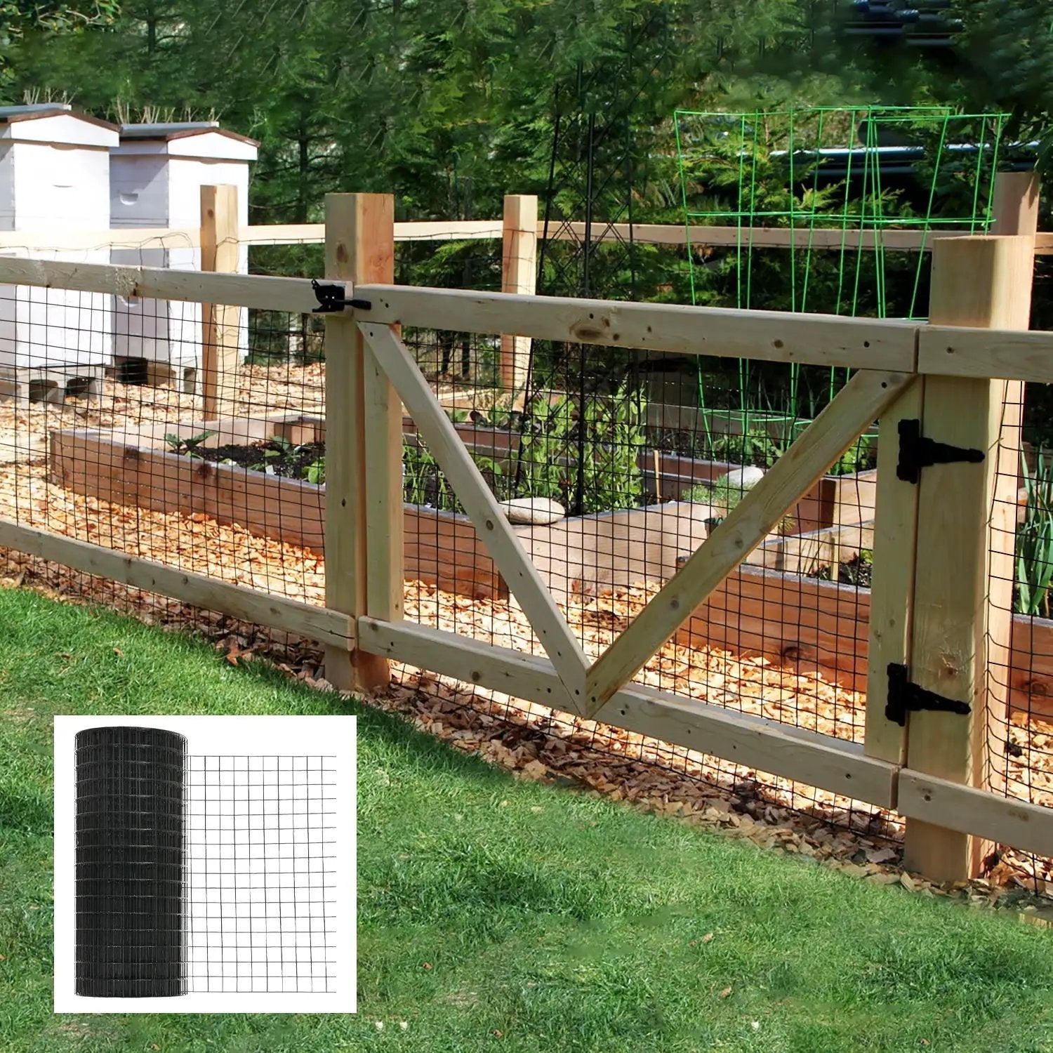 Vinyl Coated Hardware Cloth, 21 Gauge, Galvanized Steel, For Poultry Netting And Chicken Coop - Black by HouseOfZazla