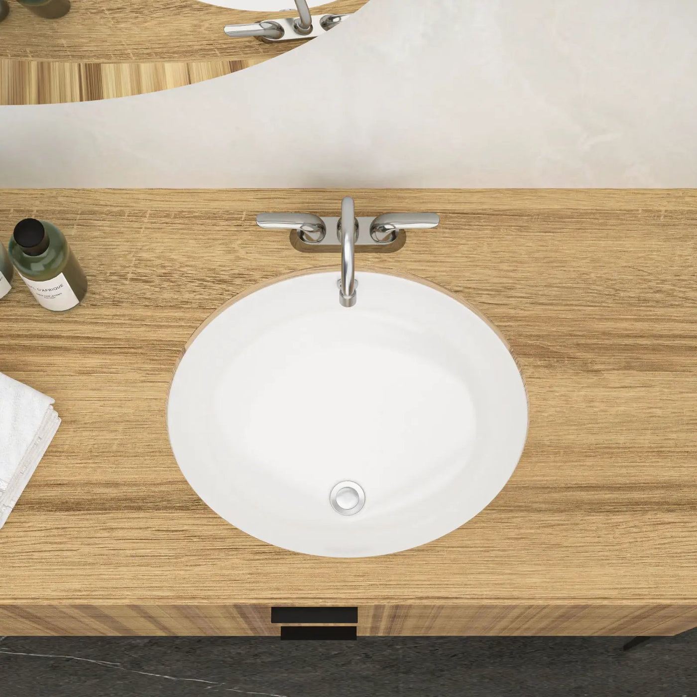 Elegant Ceramic Oval Undermount Bathroom Sink With Overflow by HouseOfZazla