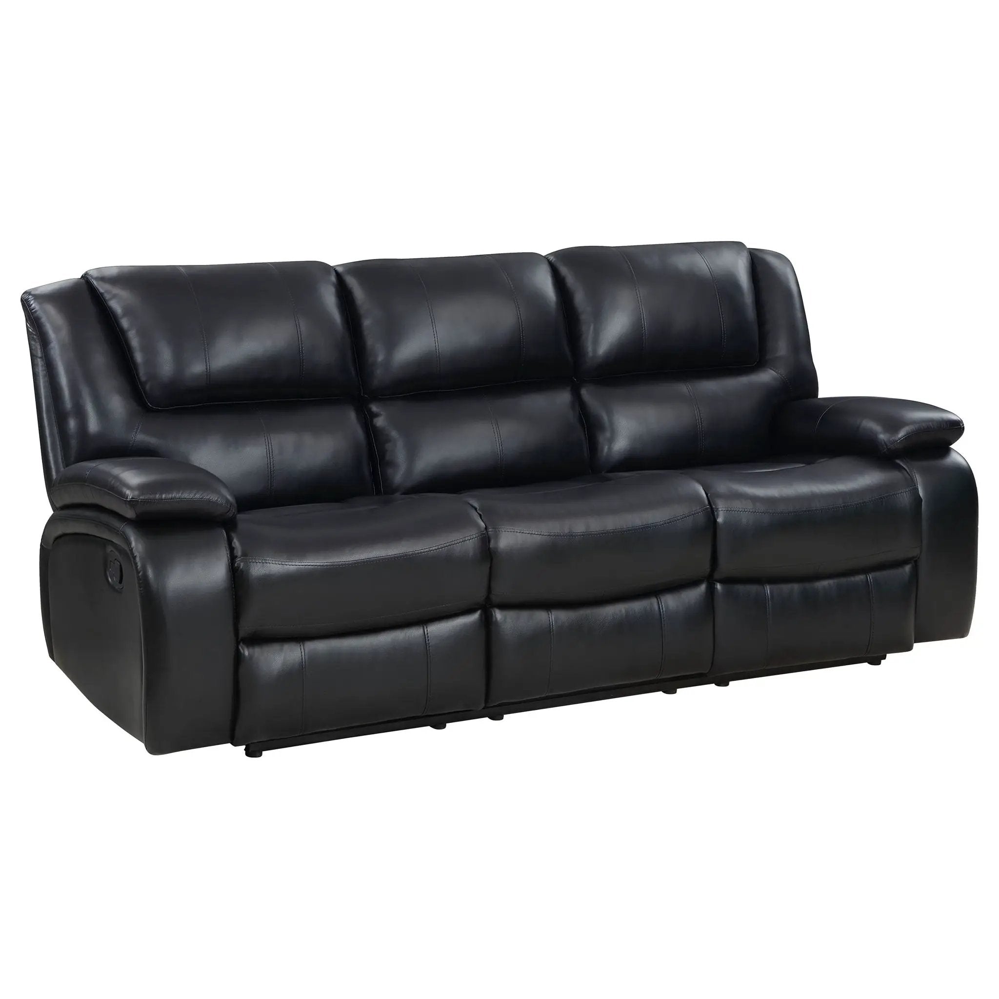 Camila 2-piece Upholstered Reclining Sofa Set Black by Unique Piece Furniture
