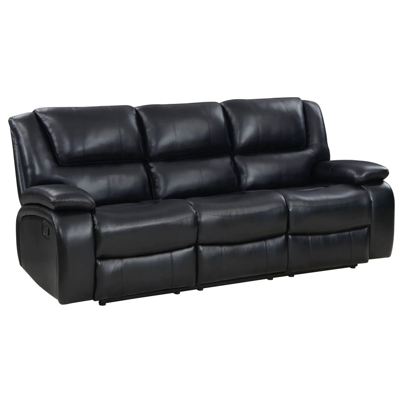 Camila 2-piece Upholstered Reclining Sofa Set Black by Unique Piece Furniture