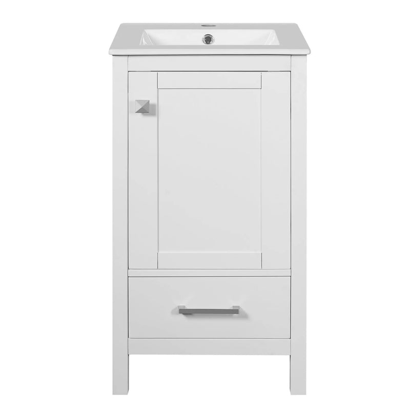 Bathroom Vanity With Ceramic Sink, Soft Close Drawers, Door Organizer, Divider Drawer, Adjustable Foot Pads by HouseOfZazla