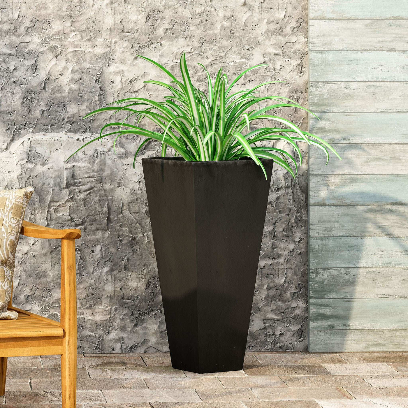 Outdoor Modern Cast Stone Planter by HouseOfZazla