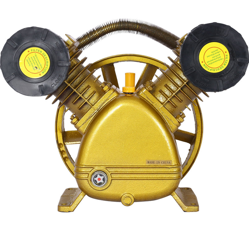 V Type Dual Cylinder Air Compressor Pump Head 5.5Hp 21Cfm 115 Psi - Golden by HouseOfZazla