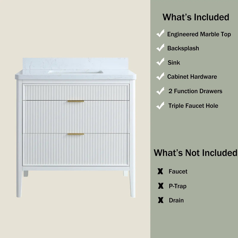 Fully Assembled 36'' Bathroom Vanity by HouseOfZazla