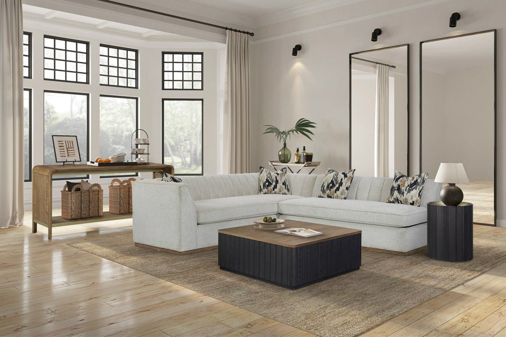 Channel - Armless Loveseat - Off White by HouseOfZazla