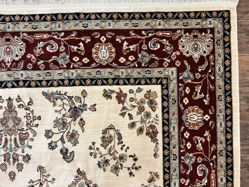 Karastan Rug 8.6 x 11.6, English Manor #2103, Ivory Floral Sarouk, Wool Karastan Carpet, Large Karastan Area Rug, Traditional Karastan Rug by Jewel Rugs