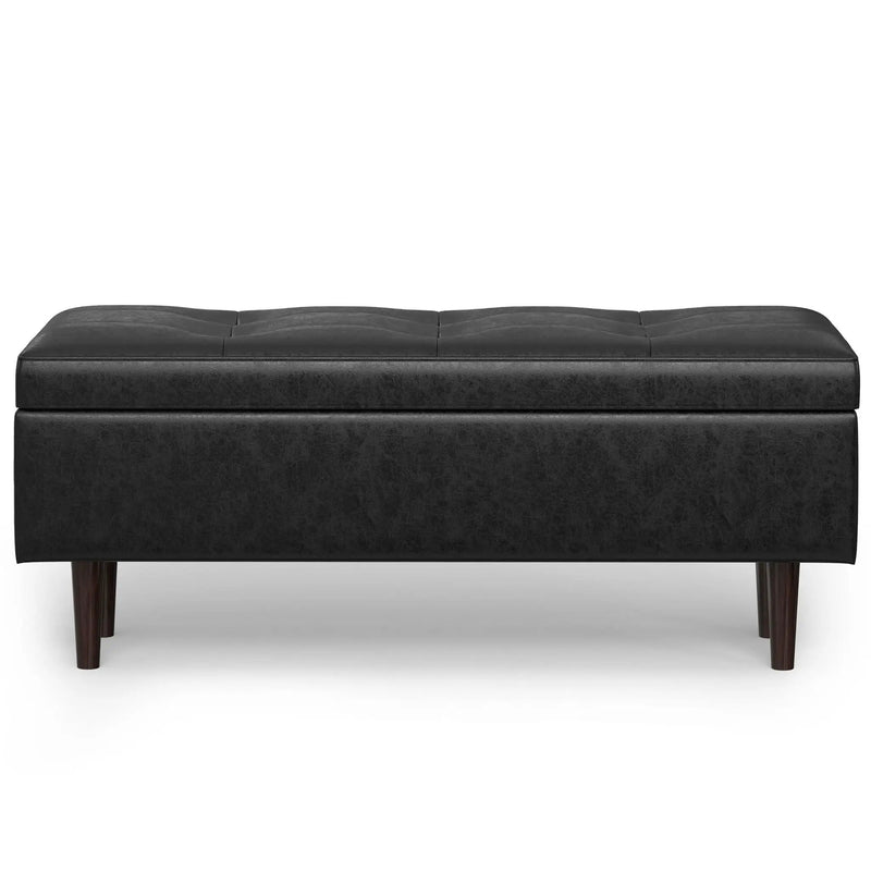 Shay - Large Square Coffee Table Storage Ottoman Mid-Century Style by Unique Piece Furniture