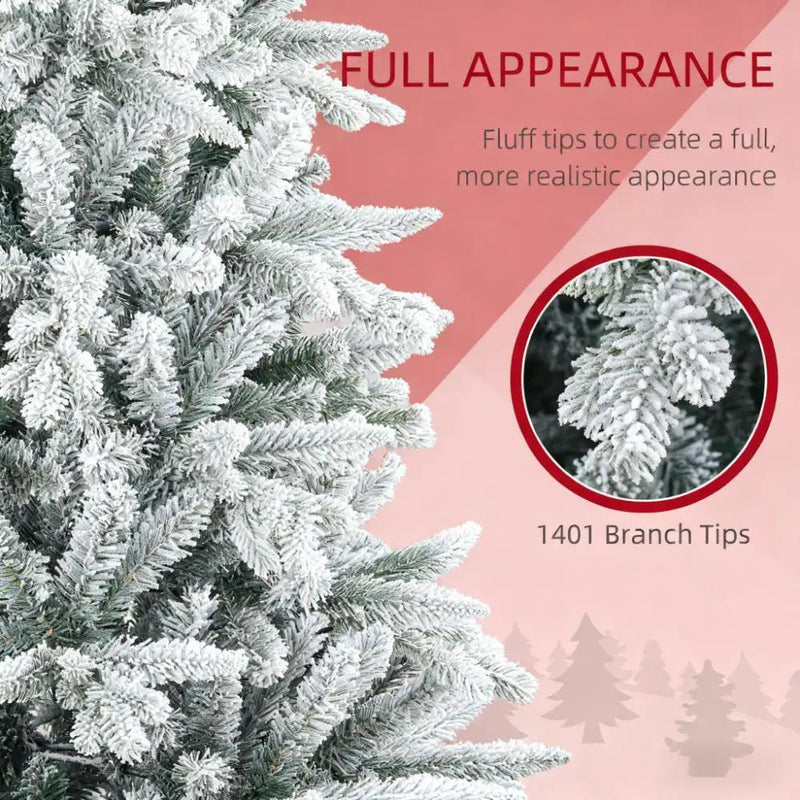 Hinged Xmas Tree - Artificial Flocked Christmas Tree by HouseOfZazla
