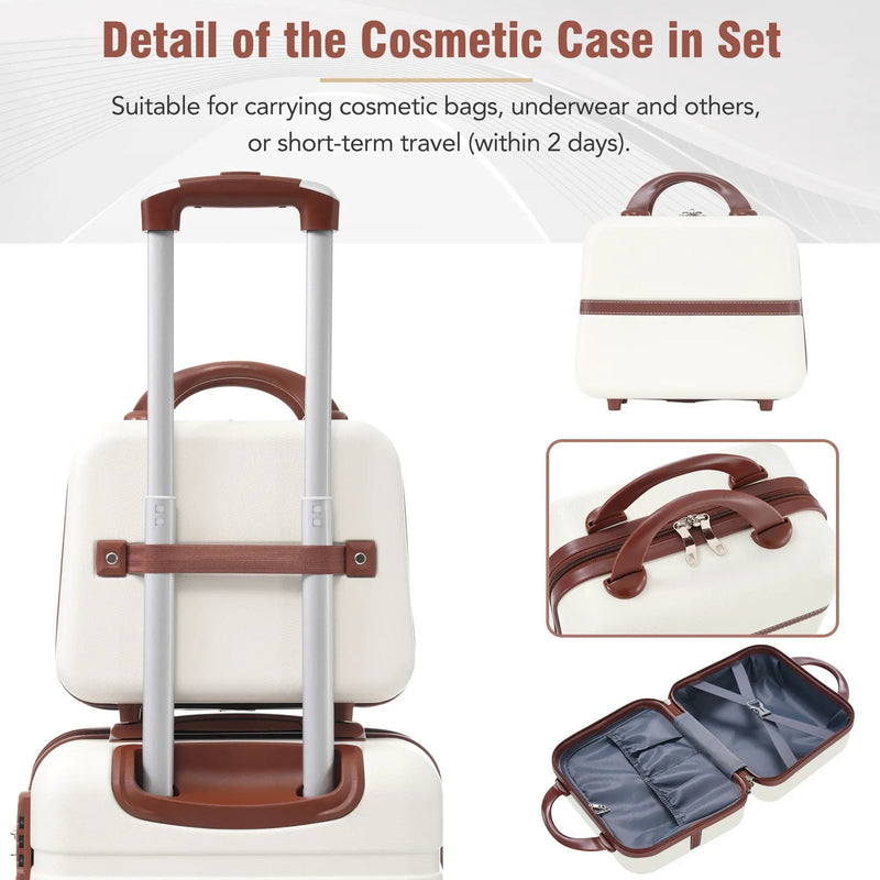 Hardshell Luggage Sets 3 Pieces 20" / 24" Luggages And Cosmetic Case Spinner Suitcase With Tsa Lock Lightweight by HouseOfZazla