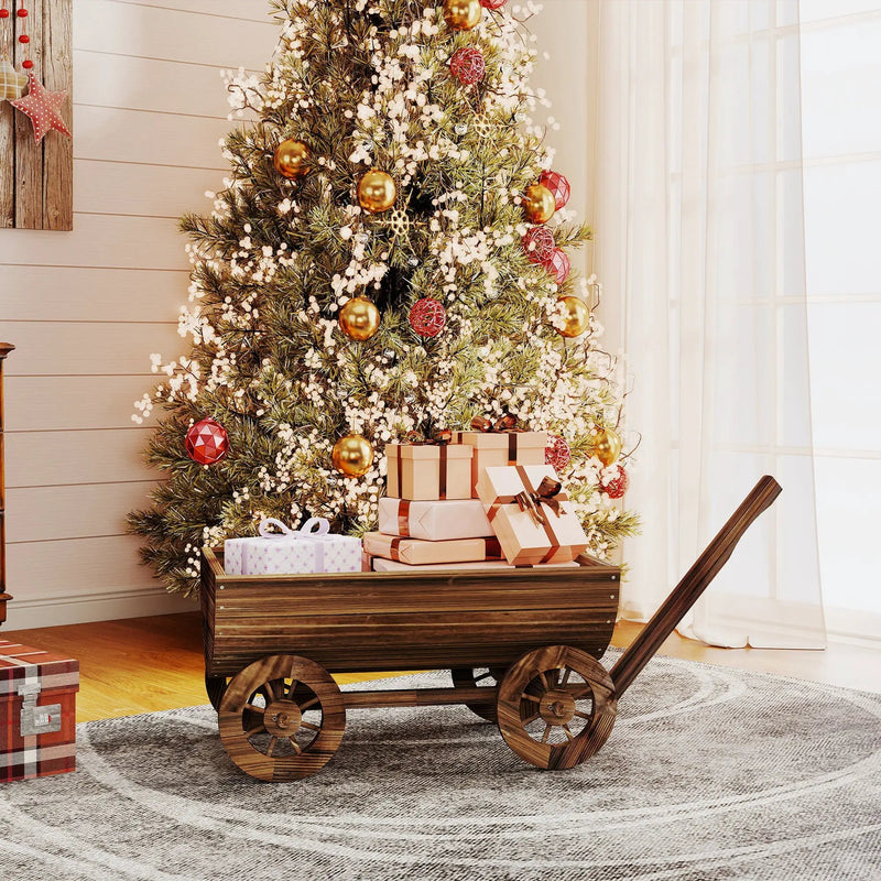 Outsunny Wooden Wagon Planter Box by HouseOfZazla