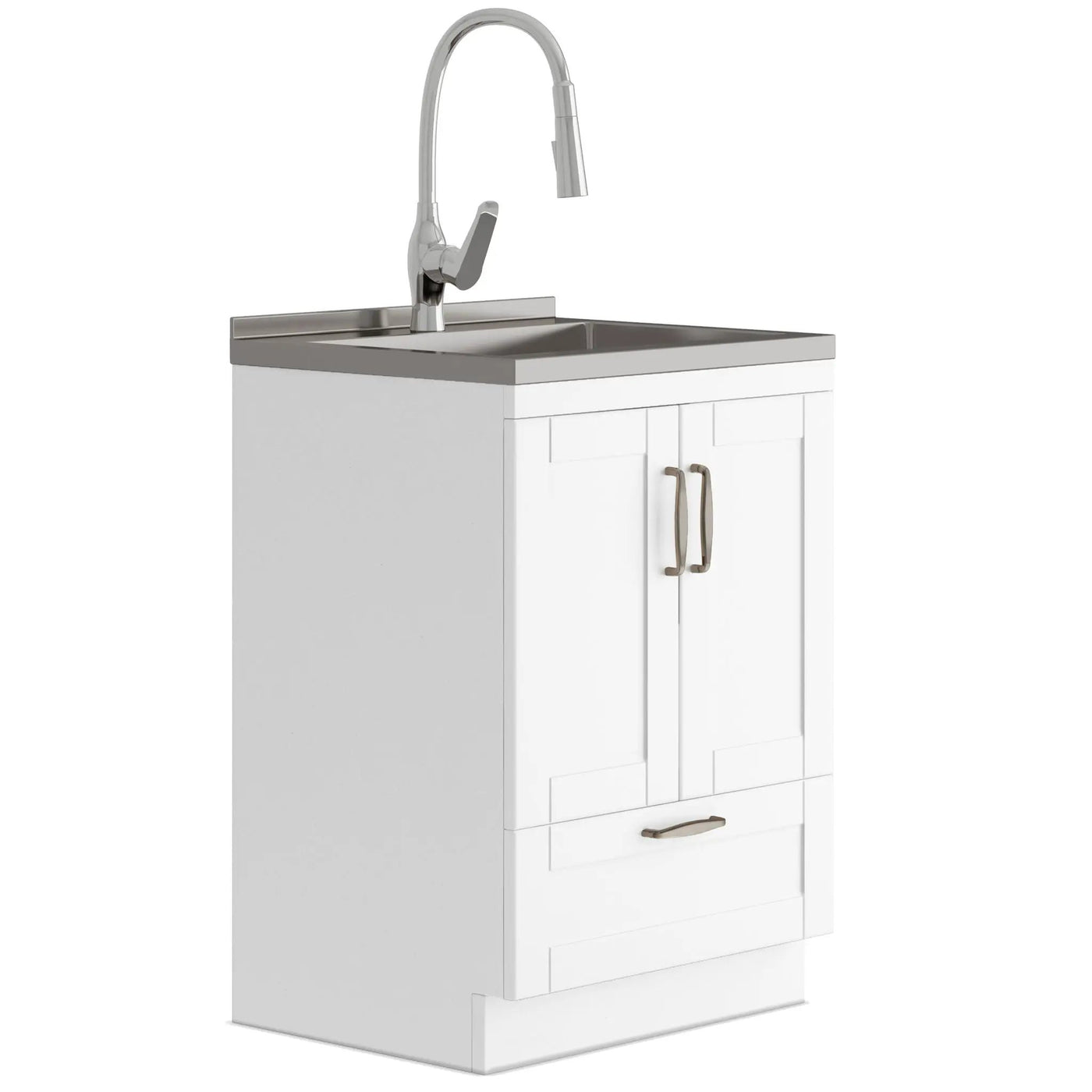 Reed - Deluxe Laundry Cabinet With Pull-Out Faucet And Stainless Steel Sink by HouseOfZazla