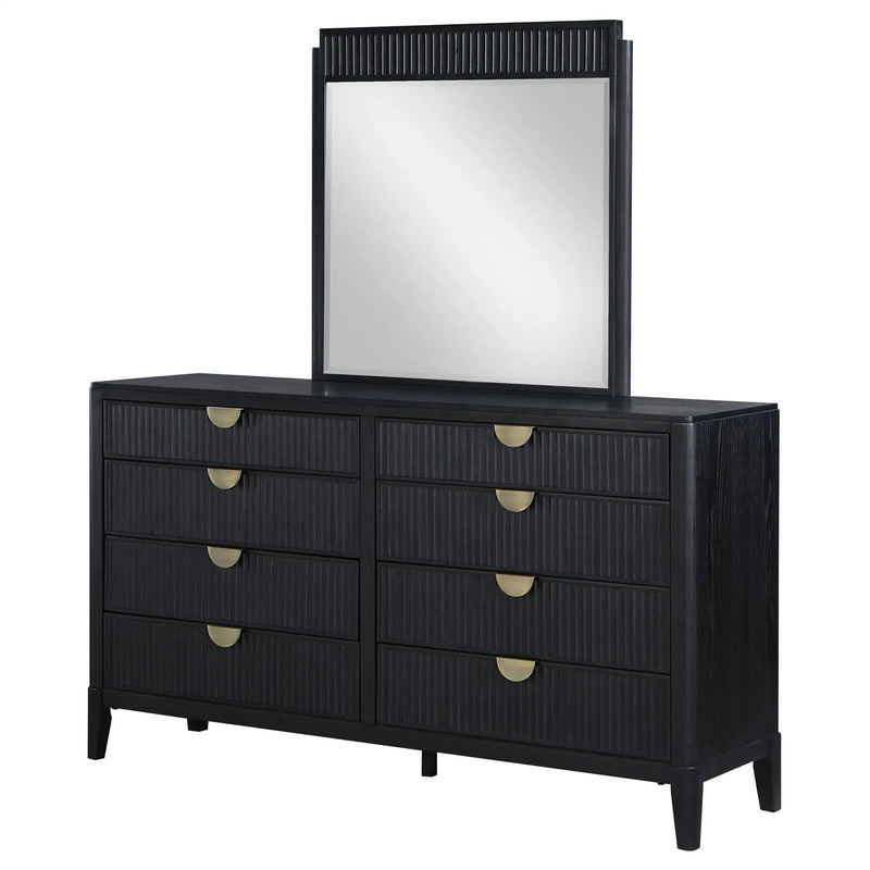Brookmead 8-drawer Dresser with Mirror Black by Unique Piece Furniture
