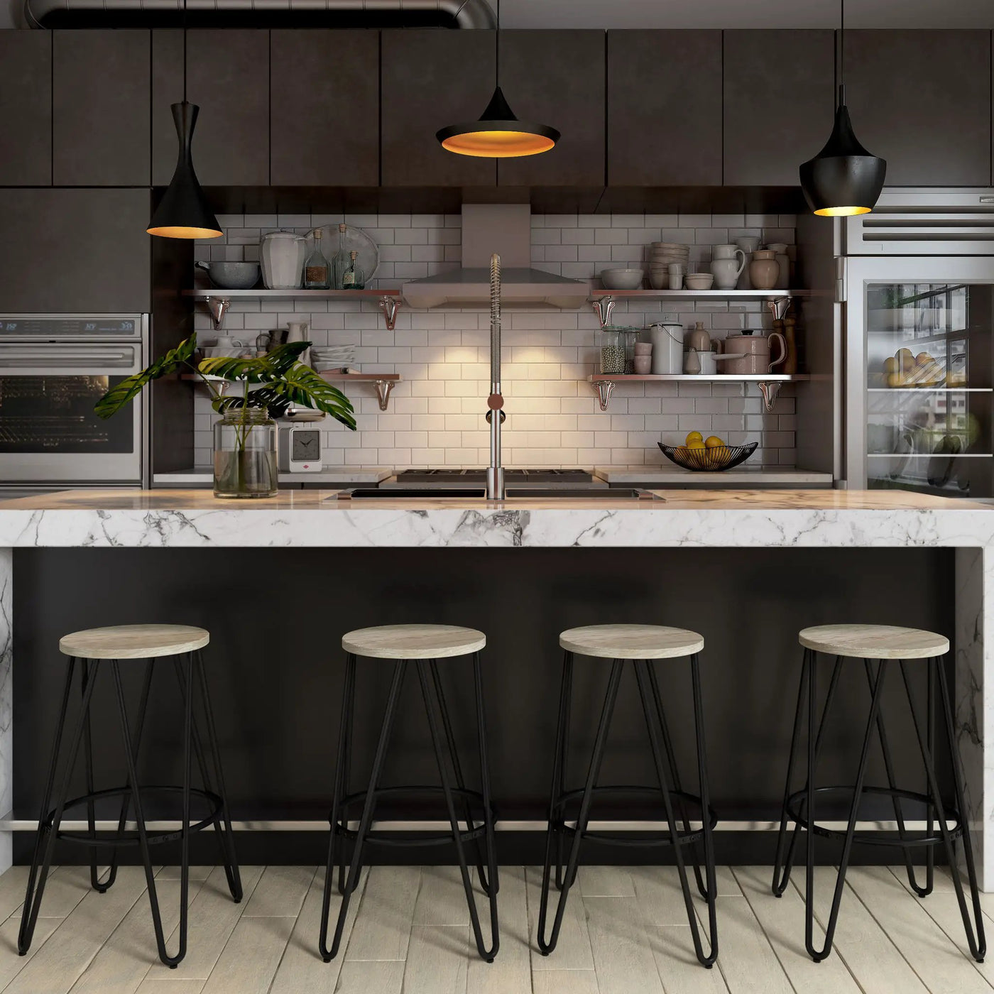 Simeon - Multifunctional Metal Stool With Wood Seat by HouseOfZazla