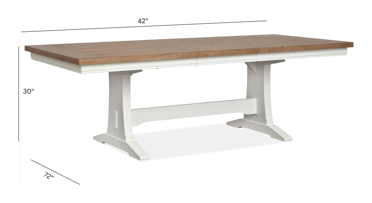 Kingston - Extendable Trestle Dining Table - Whisper White And Cerused Nutmeg, photo 5 of 7