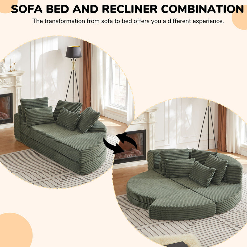 Semi Circular 2 In 1 Sofa Bed With Neck Pillow by HouseOfZazla
