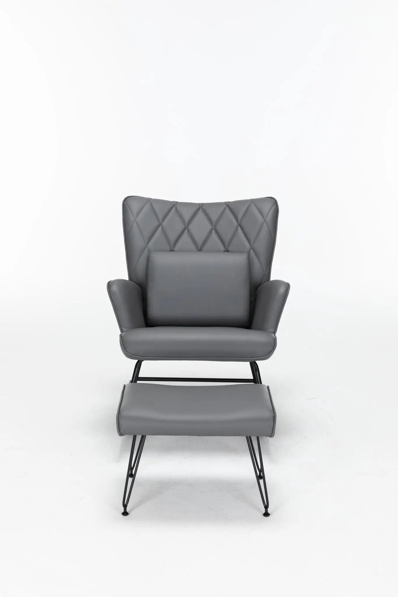 Rocking Accent Chair With Lumbar Pillow And Ottoman by HouseOfZazla